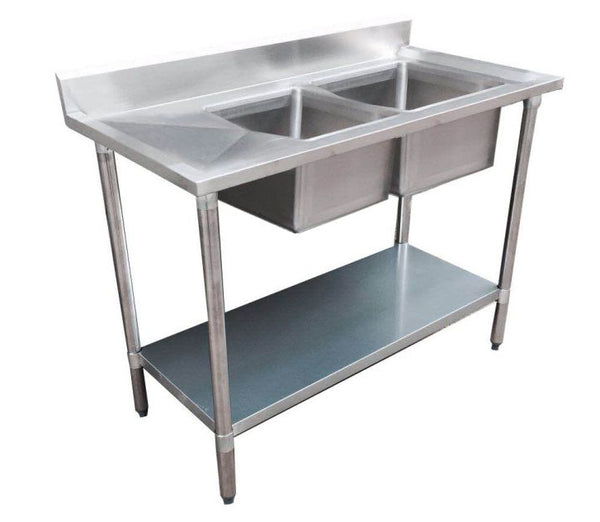 F.E.D 1800-6-DSBR I Right Hand Sink I Stainless Steel Sink Bench I Double Sink