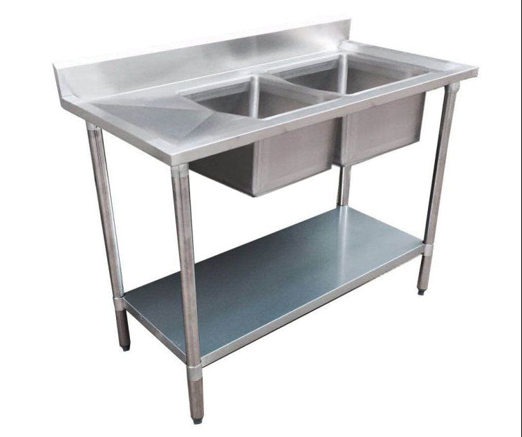 F.E.D 1800-7-DSBL I Left Hand Drainer Sink I Stainless Steel Sink Bench I Double Sink
