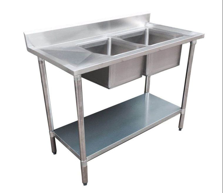 F.E.D 1800-7-DSBR I Left Hand Drainer Sink I Stainless Steel Sink Bench I Double Sink