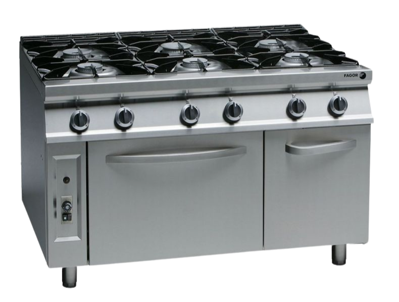 6 Burner Chargrill Oven Burner with Oven, F.E.D CG9-61H, Fagor, 900 Series, Natural Gas