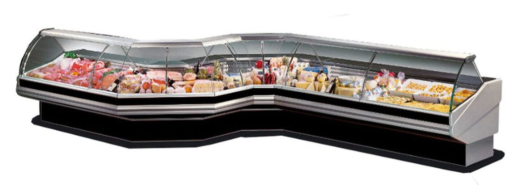 Curved Glass, Deli Display, F.E.D, CN90E, Tecnodom, Corner External Glass