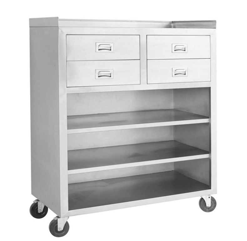F.E.D MS116 I Mobile Storage Cabinet I with 4 Drawers I and 3 Tier Shelf
