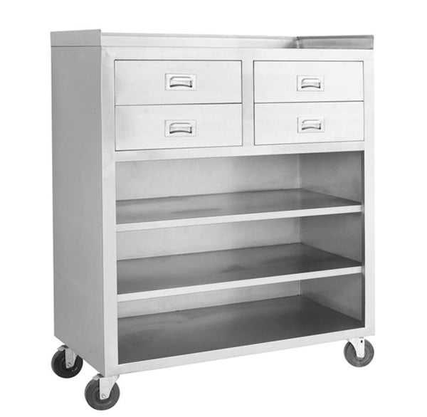 F.E.D MS116 I Mobile Storage Cabinet I with 4 Drawers I and 3 Tier Shelf
