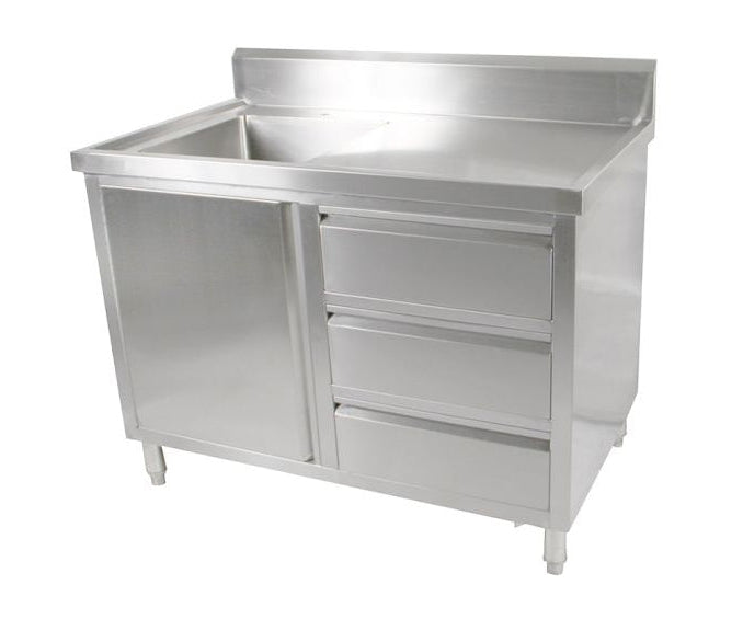 F.E.D SC-6-1200L-H I Stainless Cabinet I Cabinet I with Left Hand Sink
