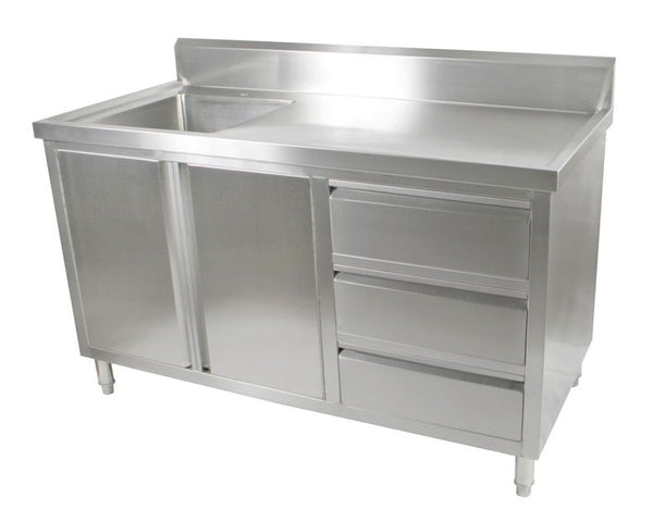 F.E.D SC-6-1500L-H I Stainless Cabinet I Cabinet I with Left Hand Sink