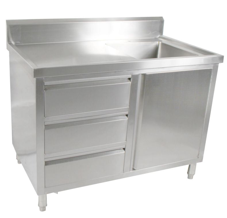 F.E.D SC-7-1200L-H I Stainless Cabinet I Cabinet I with Left Hand Sink