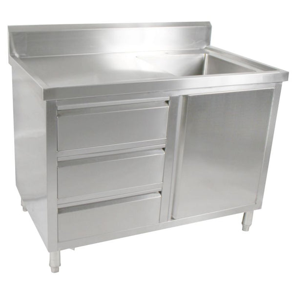 F.E.D SC-7-1500L-H I Stainless Cabinet I Cabinet I with Left Hand Sink