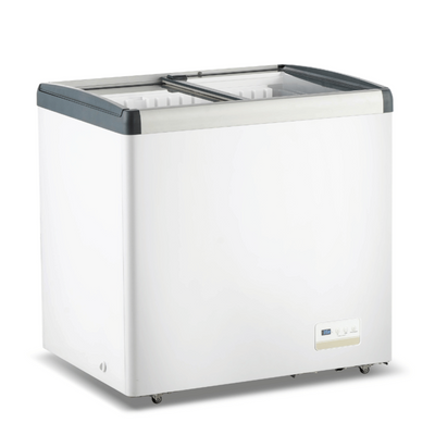 F.E.D WD256G | Thermaster | Chest Freezer | with Flat Glass | Sliding Lid | Deep Freezer | Commercial Chest Freezer | 256L