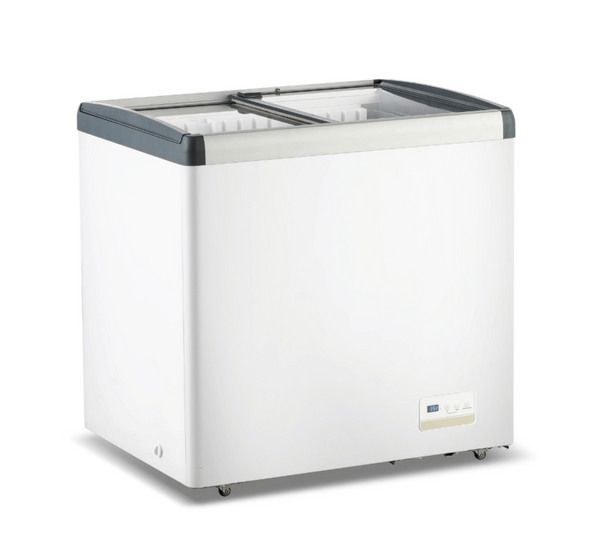 F.E.D WD256G | Thermaster | Chest Freezer | with Flat Glass | Sliding Lid | Deep Freezer | Commercial Chest Freezer | 256L
