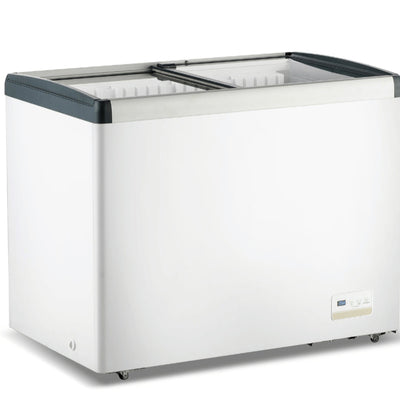 F.E.D WD336G | Thermaster | Chest Freezer | with Flat Glass | Sliding Lid | Deep Freezer | Commercial Chest Freezer | 336L