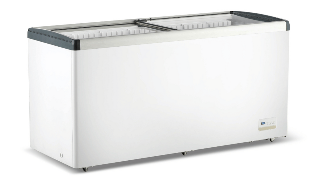 F.E.D WD516G | Thermaster | Chest Freezer | with Flat Glass | Sliding Lid | Deep Freezer | Commercial Chest Freezer | 516L