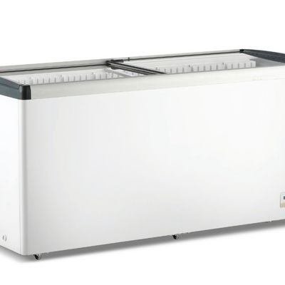F.E.D WD586G | Thermaster | Chest Freezer | with Flat Glass | Sliding Lid | Deep Freezer | Commercial Chest Freezer | 586L