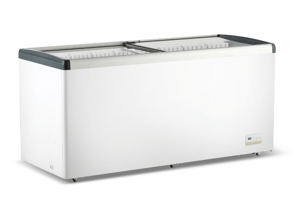 F.E.D WD586G | Thermaster | Chest Freezer | with Flat Glass | Sliding Lid | Deep Freezer | Commercial Chest Freezer | 586L