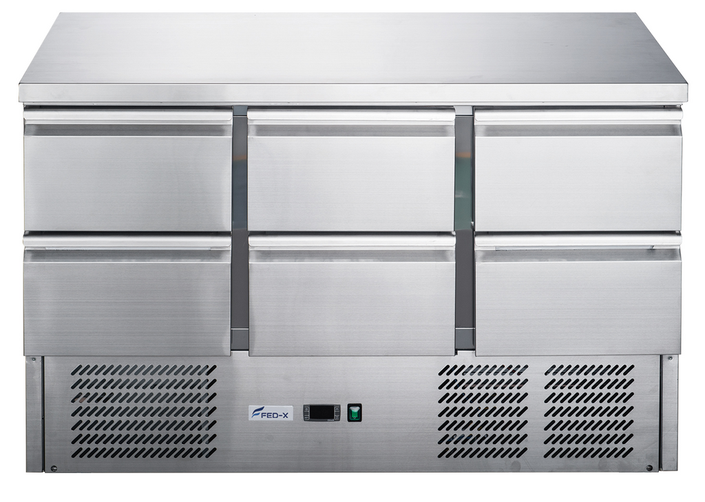 F.E.D XGNS1300-6D | 6 Drawer | Compact Fridge | Workbench Fridge | Prep Fridge