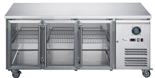 F.E.D XUB6C18G3V | 3 Door Fridge | Glass Door Fridge | Bench Fridge | Underbench Fridge