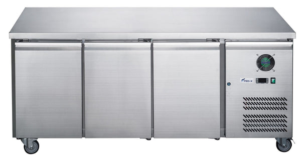 F.E.D XUB6F18S3V S/S | 3 Door Freezer Commercial | Underbench Freezer | Bench Freezer