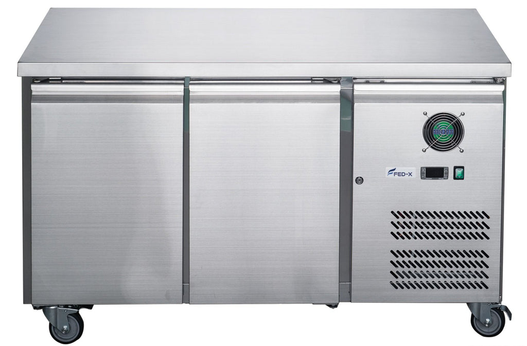 F.E.D XUB7C13S2V | Stainless Steel Fridge | Double Door Fridge | Bench Fridge