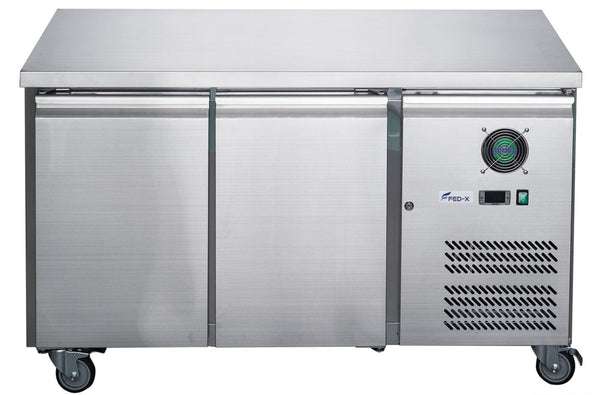 F.E.D XUB7C13S2V | Stainless Steel Fridge | Double Door Fridge | Bench Fridge