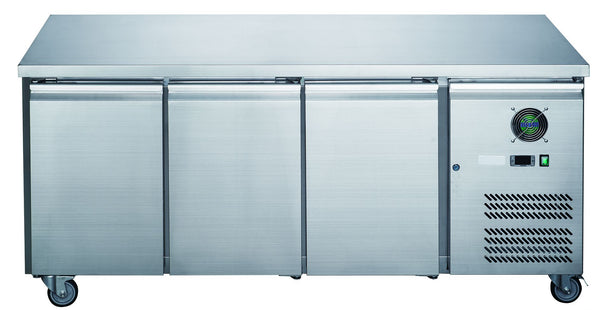F.E.D XUB7C18S3V | Stainless Steel Fridge | 3 Door Bench Fridge | Bench Fridge