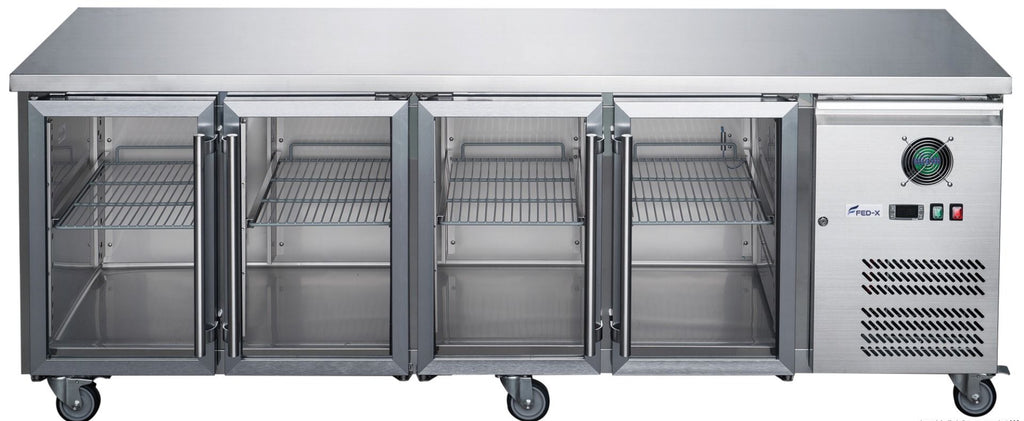 F.E.D XUB7C22G4V | 4 Door Fridge | Glass Door Fridge | Underbench Fridge | Bench Fridge