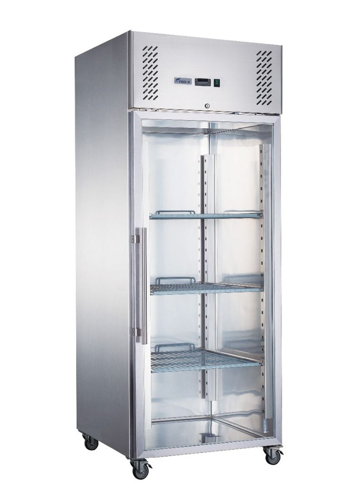 F.E.D XURC600G1V | Stainless Steel Fridge | Glass Door Fridge | Upright Fridges