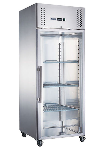 F.E.D XURF600G1V | Stainless Steel Freezer | Glass Door Freezer | Upright Freezer