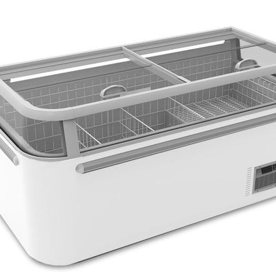 F.E.D ZCD-E185G I Thermaster I Supermarket Island Freezer I with Sliding I Glass Lid