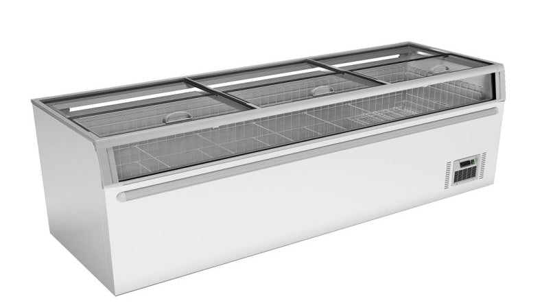 F.E.D ZCD-L250G | Thermaster | Supermarket Island Freezer | with Sliding | Glass Lid
