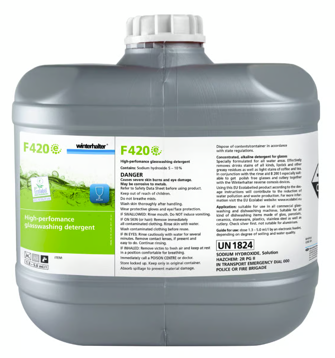 Winterhalter F420E | Liquid Glass Detergent | Washing Detergent | 15 Litre