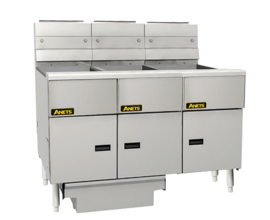 Anets FDAGG314R | Goldenfry | Gas Tube Fryer | with 3 Bank Fryer Filter Drawer System | Millivolt Control | Deep Fryers