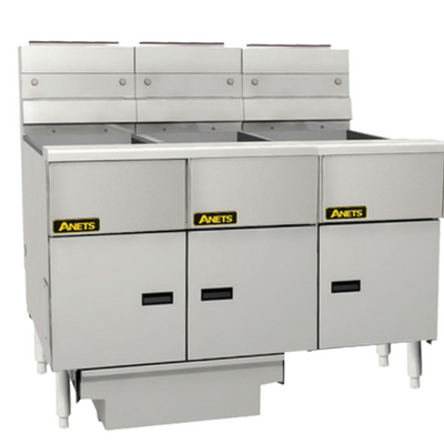 Anets FDAGG314R | Goldenfry | Gas Tube Fryer | with 3 Bank Fryer Filter Drawer System | Millivolt Control | Deep Fryers