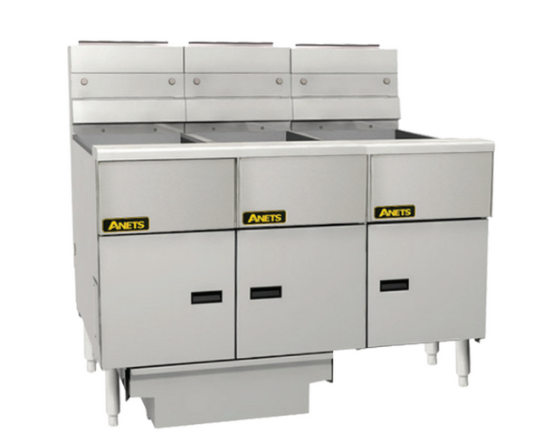 Anets FDAGG314R | Goldenfry | Gas Tube Fryer | with 3 Bank Fryer Filter Drawer System | Millivolt Control | Deep Fryers