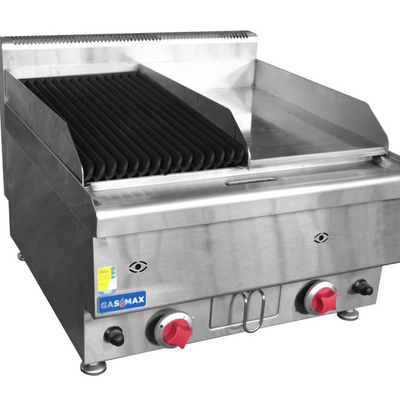 FED JUS-TRGH60E | GasMax Benchtop | Combo 1/2 Char & 1/2 Griddle | Combo Char Griddle