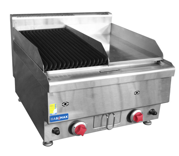 FED JUS-TRGH60E | GasMax Benchtop | Combo 1/2 Char & 1/2 Griddle | Combo Char Griddle
