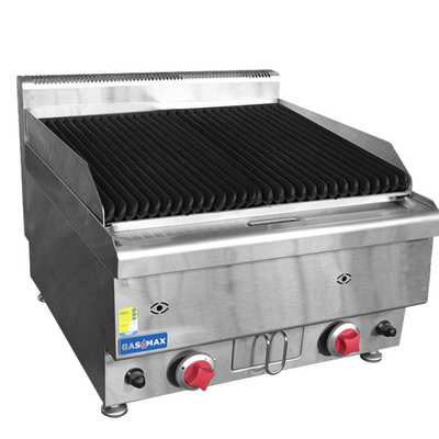 FED JUS-TRH60ELPG | GasMax Benchtop | 2 LPG Burner Chargrill | Stainless Steel | LPG Chargrill