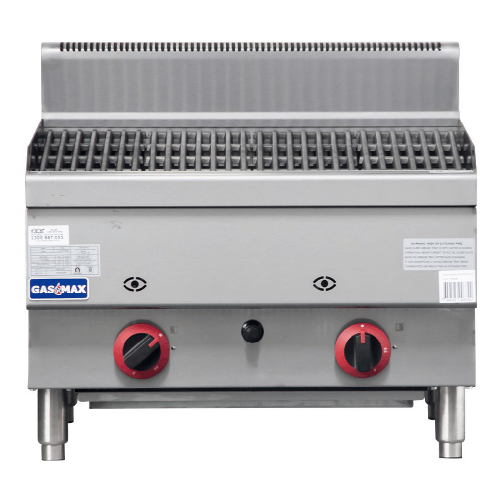 FED JUS-TRH60E | GasMax Benchtop | 2 Burner Chargrill | Stainless Steel | Chargrill