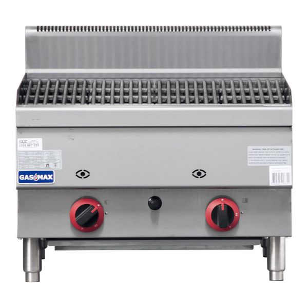 FED JUS-TRH60E | GasMax Benchtop | 2 Burner Chargrill | Stainless Steel | Chargrill