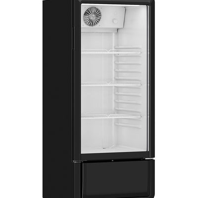 FED SDC-178B | Thermaster Upright Glass Door | Upright Dink Fridge | 178L 4 Shelf Black | Beverage Fridge