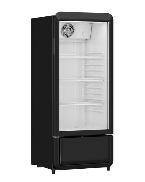 FED SDC-178B | Thermaster Upright Glass Door | Upright Dink Fridge | 178L 4 Shelf Black | Beverage Fridge
