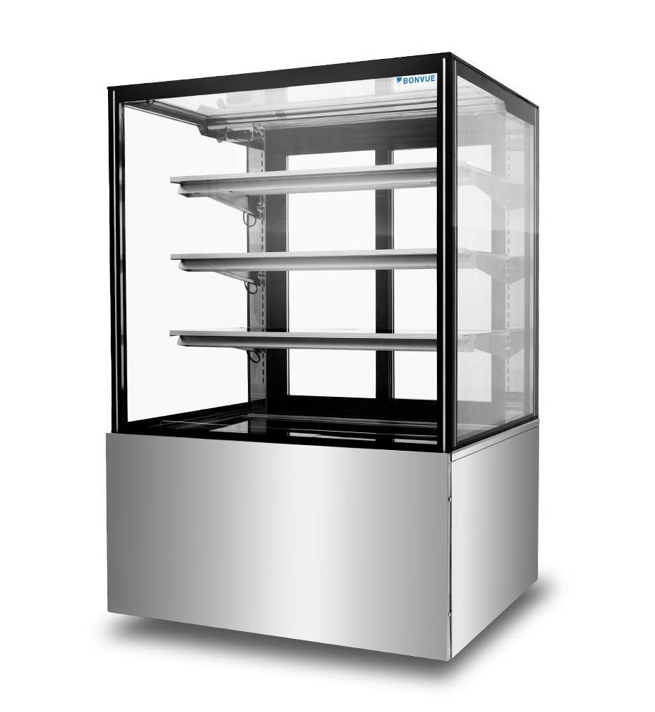 FED SF830V | Bonvue Squared Temper Glass | 3+1 Tier  | Cake Display