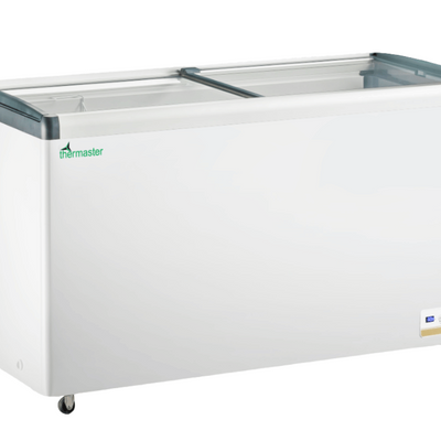 FED WD456G | Thermaster 456L | Chest Freezer | with Flat Glass | Sliding Lids | Commercial Freezer