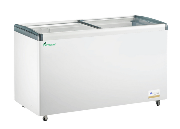 FED WD456G | Thermaster 456L | Chest Freezer | with Flat Glass | Sliding Lids | Commercial Freezer