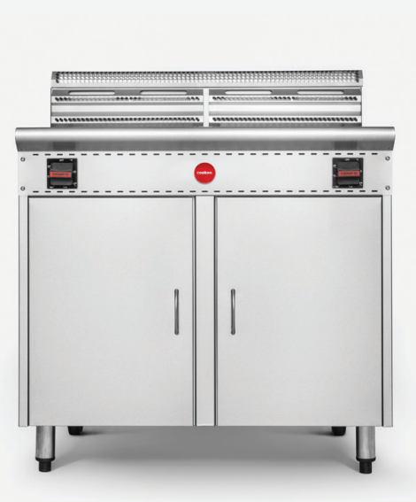 Gas Deep Fryer, Cookon FFR-2-460S, Stainless Twin Pan, Compact, Gas Fryer Commercial, Deep Fryer