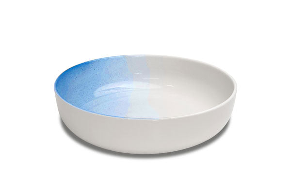 Figgjo FG-1712HHSKYBA | Klassik Tray | High Edge | White | W Skygge Spray in Blue | 30 Ꝋ x 7.2 H CM |3.8L