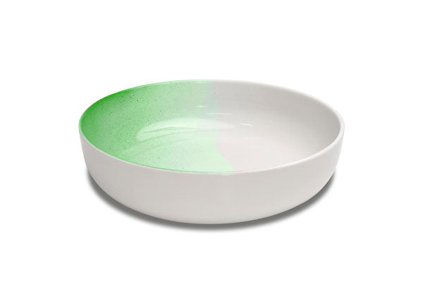Figgjo FG-1712HHSKYLG | Klassik Tray | High Edge | White | W Skygge Spray in Light Green | 30 Ꝋ x 7.2 H CM |3.8L