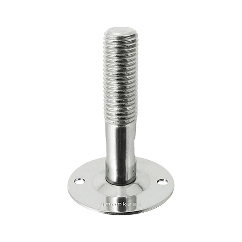3monkeez FH-12 Stainless Steel Disc Foot, 70mm Stem, M16 - 50mm Dia Disc