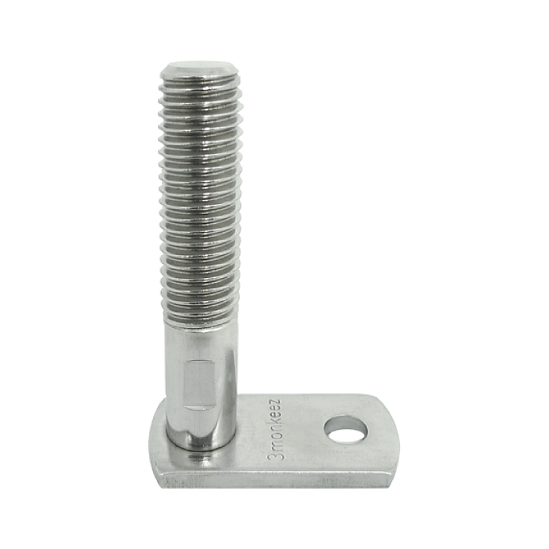 3monkeez FH-15 Stainless Steel Lug Foot 52mm x 25mm x 4.5mm Lug, M16 - 70mm Stem