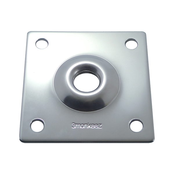 3monkeez FH-50 Stainless Steel Mounting Plate, 88mm x 88mm x 2.8mm - Z/P Plate