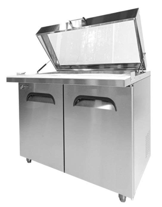 Fresh Refrigeration FMU-36GL | Glass Canopy Lift up | Glass Lid | Megatop Prep Table