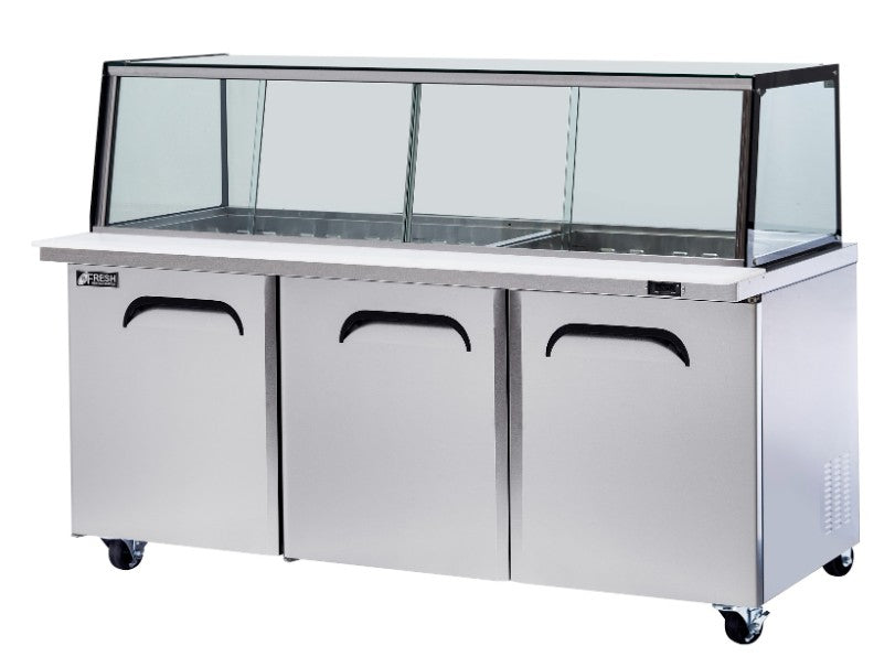 Fresh Refrigeration FMU-72GC | Glass Canopy Sandwich | Noodle Bar | Salad Prep Table